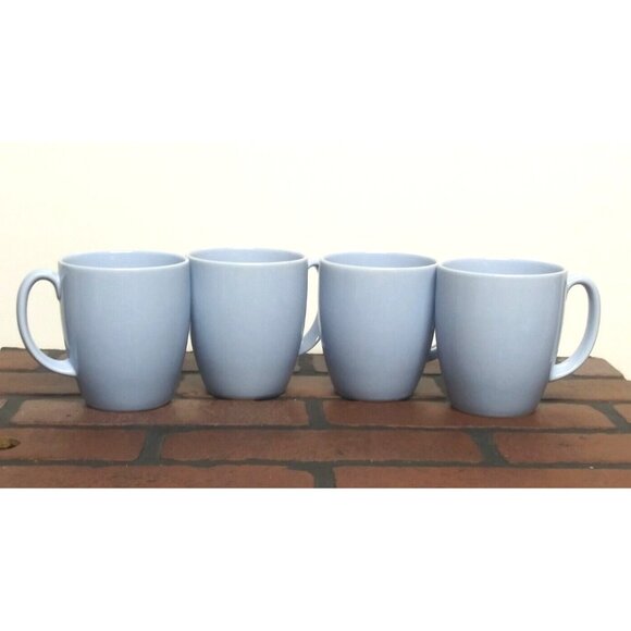 Corning Corelle Mugs 4 Coordinates Light Blue Stoneware 12 oz Coffee Cups EUC - Picture 8 of 9